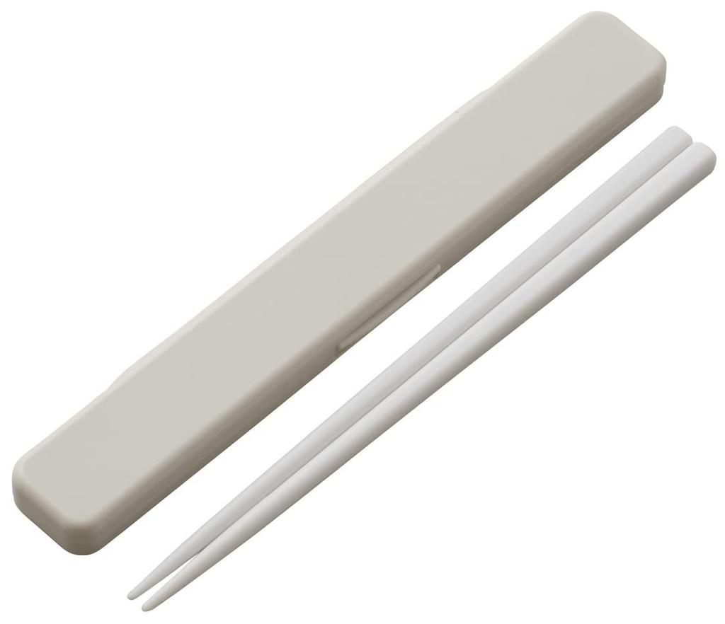 Skater Chopsticks and Chopstick Case Dull Made In Set, 18cm, Antibacterial, Gray, Japan, ABC3AG-A