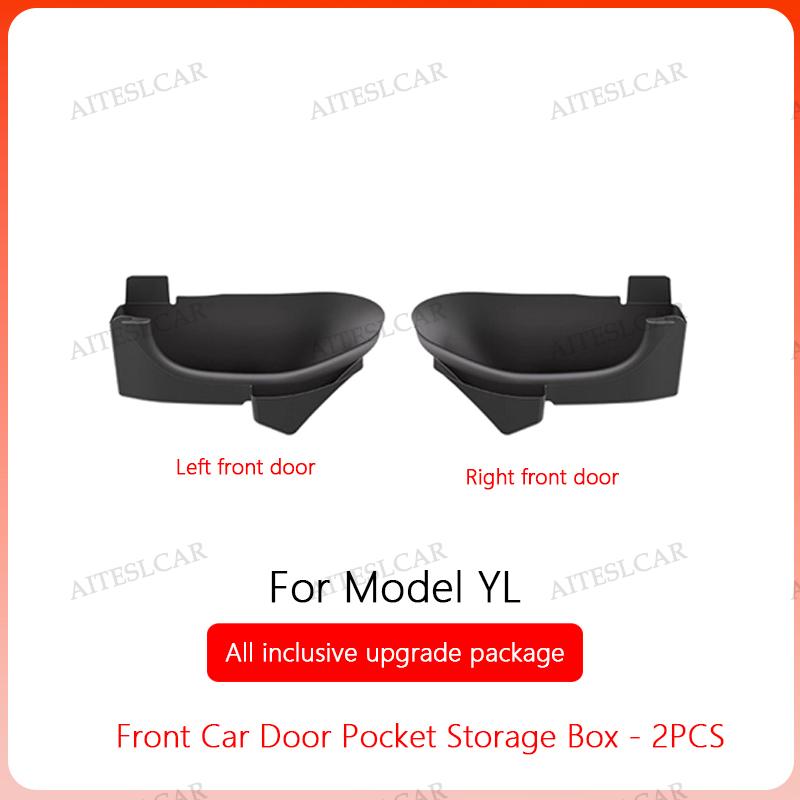 For Tesla Model Y L Launch 2026 Door Side Storage Box Fully Covered Door Storage Tray TPE Front And Rear Door Side Storage Boxes