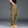 Mens Cargo Work Pants Ripstop Hiking Tactical Pants with Multi Pockets Elastic Waist Pants Cotton Joggers
