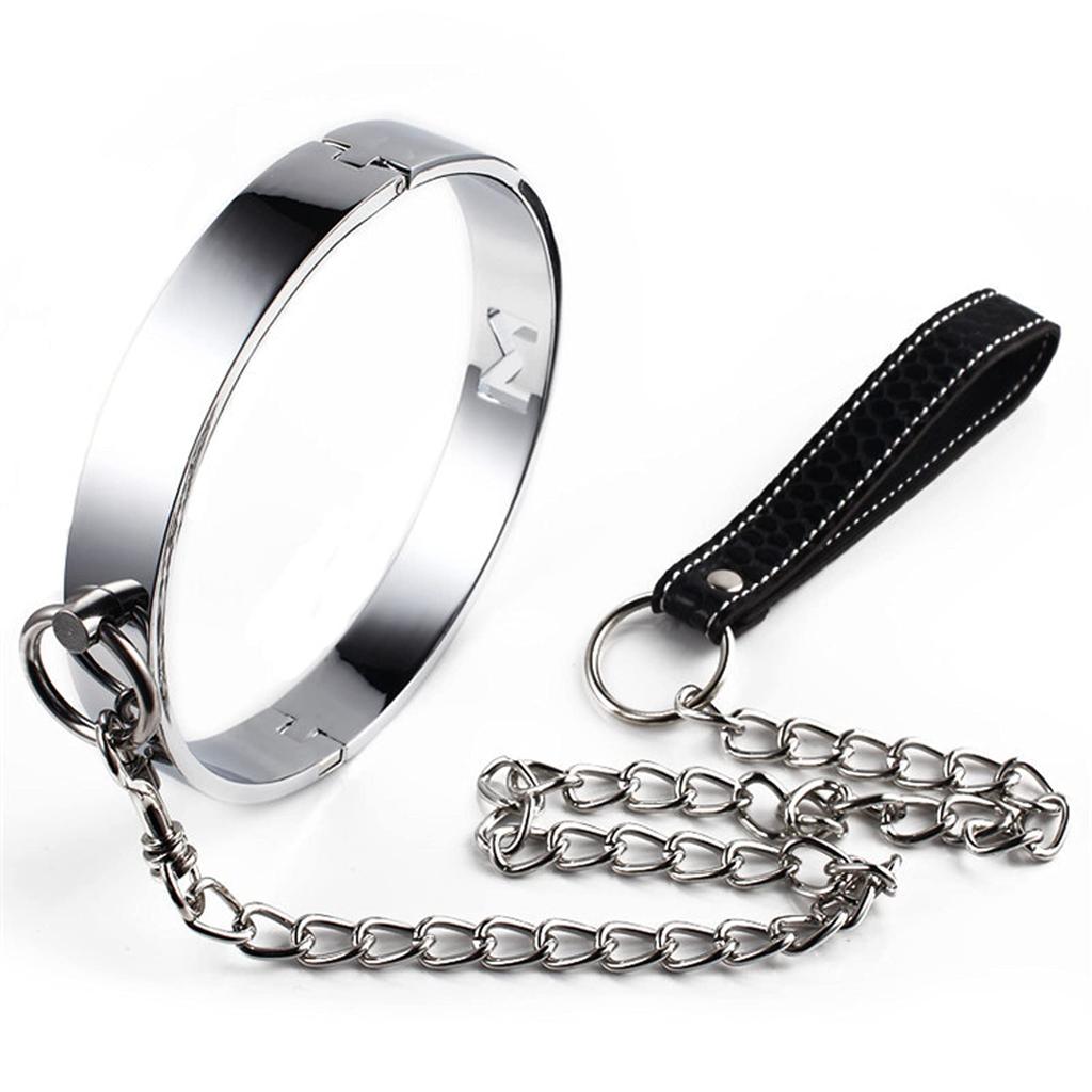 SM Training and Lead Hard and Soft Metal Collar with for Men Collar, Collar, Chain, Set, Lock, Choker, Restraints, Restraints, Cosplay,