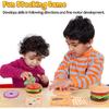 Aizweb Montessori Toys for 3 Year Old - Wooden Burger Stacking Toys for Toddlers and Kids Preschool, Educational Toys, Fine Motor Skill Toy, Blocks