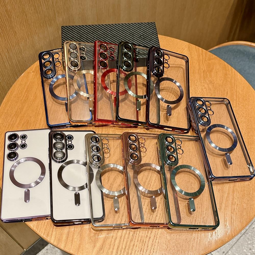 KEYSION Magnetic Plating Transparent Case for MagSafe for Samsung Galaxy S26 Ultra 5G S26+ Shockproof Lens Protector Phone Cover