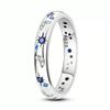 S925 Sterling Silver Sun & Moon Couple Rings - Light Luxury Starry Sky Design for Men & Women