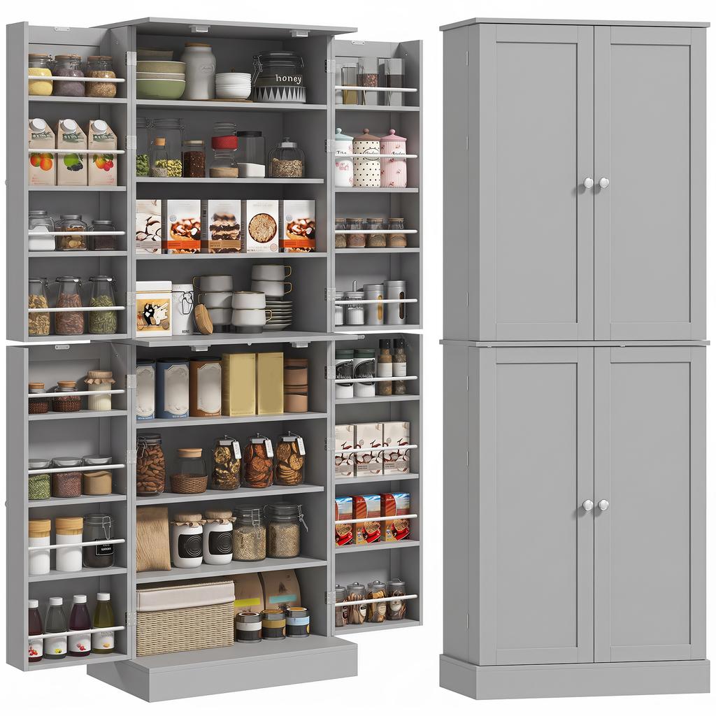 Kitchen Buffet Cabinet, 60 x 35 x 166 cm, Grey