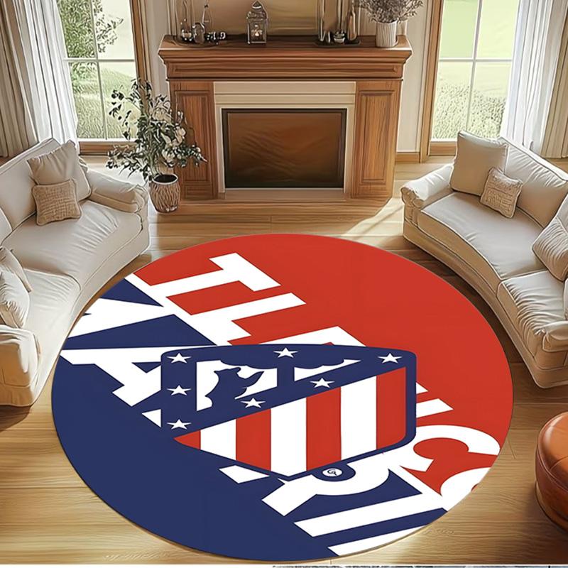 football club Print Round Rug, Washable Floor Carpet, For Entryway Dorm Laundry Room Office Study, Home Decor Birthday Christmas Gift