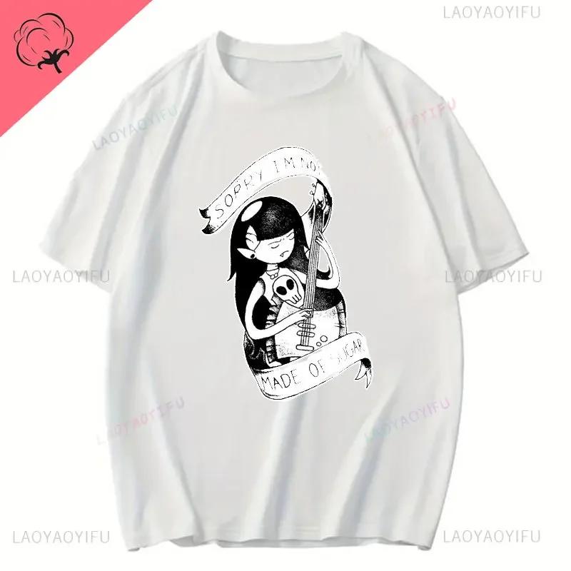 

Summer Clothes Rock-style Chewing Princess Adventure Time Graphic T Shirts Fun Gift From Marceline Casual Cotton Shirt for Men 4XL