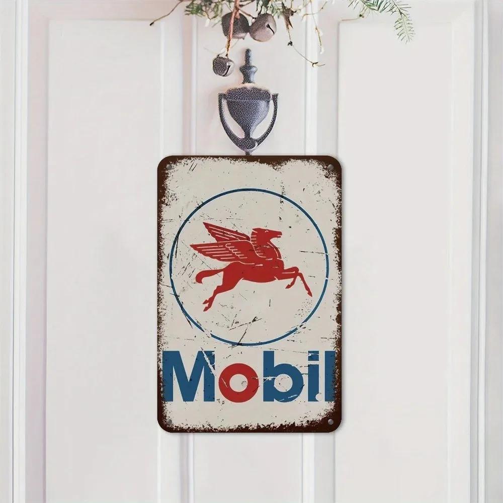 

Mobil Oil Rustic Tin Sign Vintage Gas Station Garage Wall Decor 20x30cm
