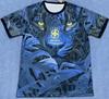 Summer Men's Brazilian Football Elements Training Football T-shirt Digital Printing Comfortable Breathable Quick Drying
