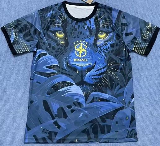 Summer Men's Brazilian Football Elements Training Football T-shirt Digital Printing Comfortable Breathable Quick Drying