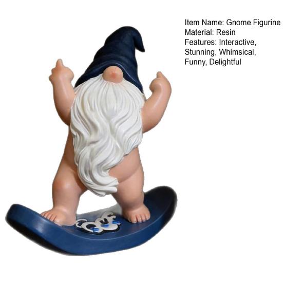 Middle Finger Gnome Figurine Funny Resin Naked Gnome Statue for Garden Home Office Decor Naughty Gifts for Men Women