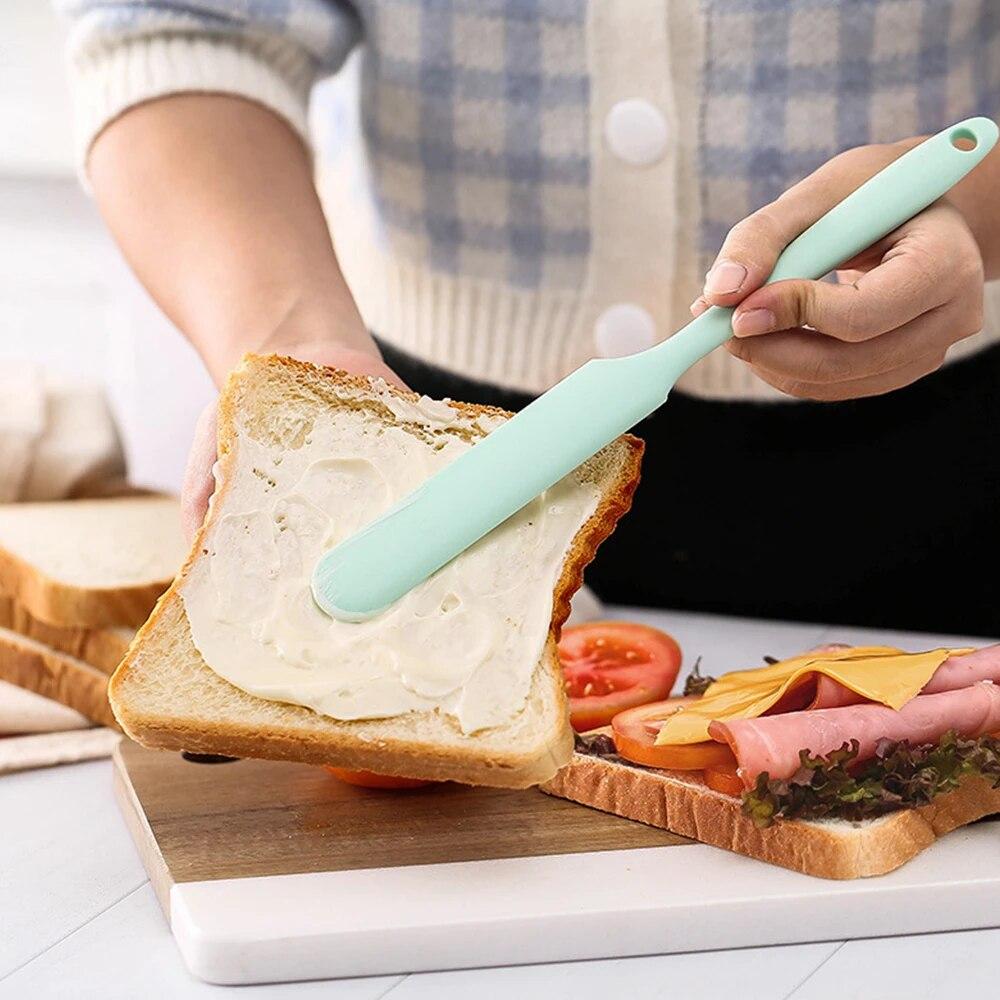 Raschietto per crema in silicone per uso alimentare, spatola per dolci lunga, tutto in uno, strumento da cucina resistente al calore