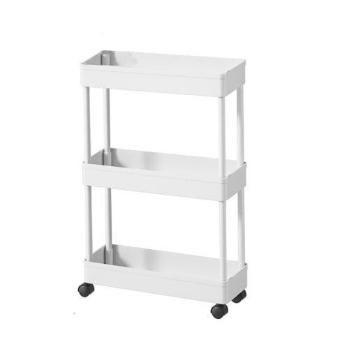 SVOHZAV Kitchen Cart with Casters for Gap Storage, 13cm, 18cm, and 22cm, 3- or 4-Tier, Slim Storage Cart for Refrigerators, Bathrooms, and More (13.5c