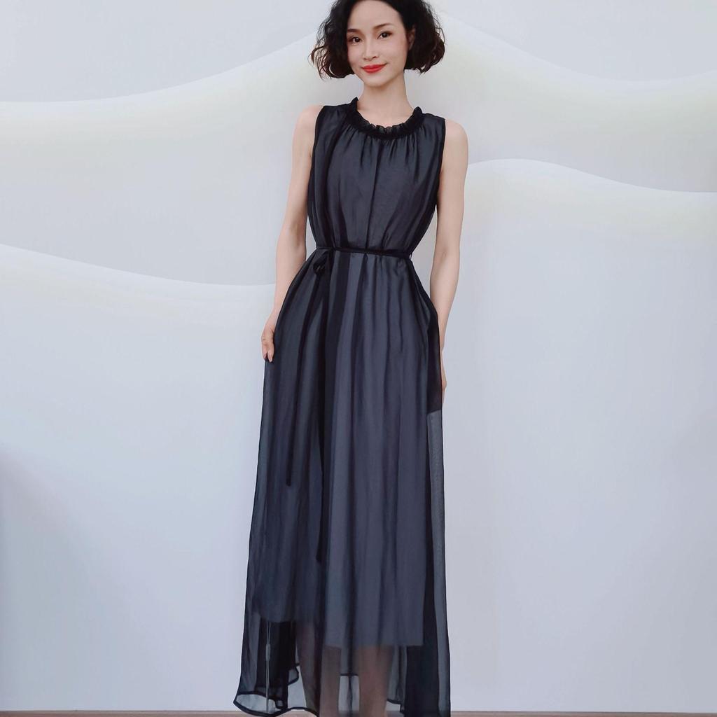 Summer 2023 Ruffled Collar Sleeveless Dress