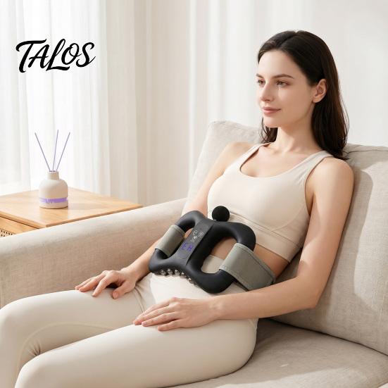 Adjustable Intensity Vibration Ring Fascia Massager with 5 Speeds & Heat, Portable Wireless Belt Electric Muscle Recovery Tool for Abdominal