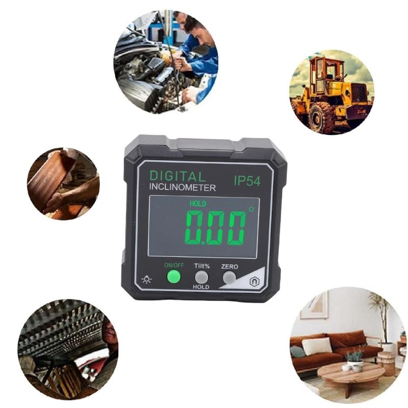 Digital Inclinometer Level Box Double Mode Measurement 360 Rotating Screen LED Backlights For Woodworking