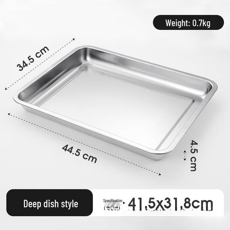 Yipan 304 Stainless Steel Rectangular Divided Serving Plate