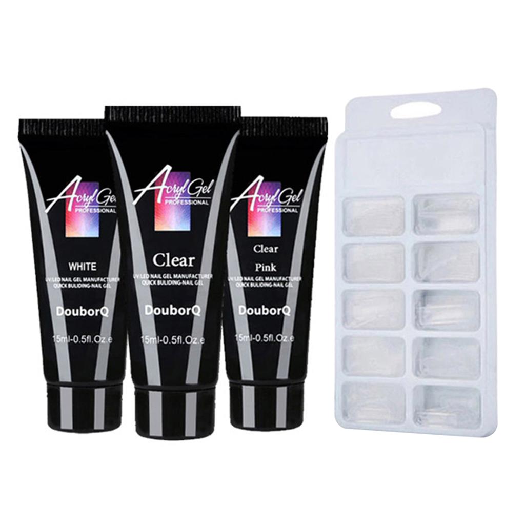 Nagelkleber Nagelverlängerung + 48 Stück Schnellaufbau-Formspitzen Gel-Aufbau-Set Schnelltrocknende Nagelkunstwerkzeuge