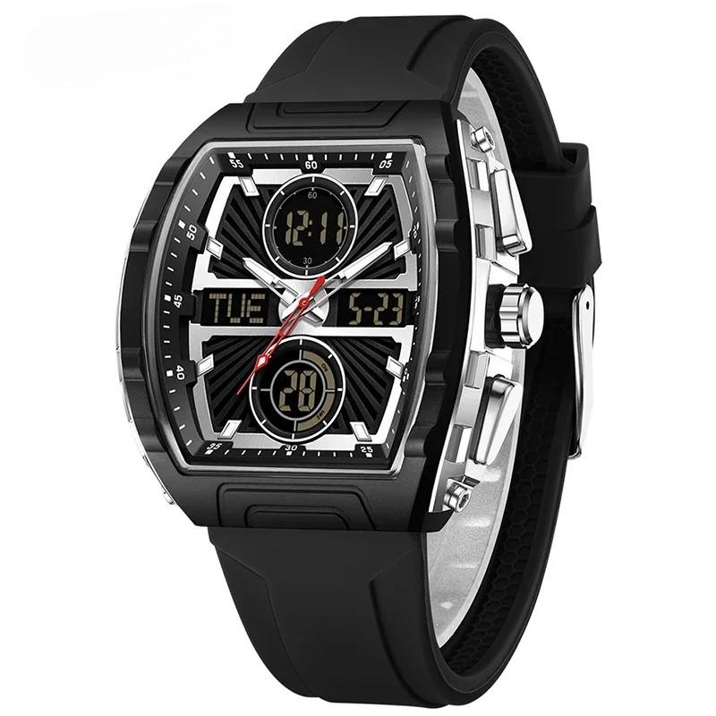 Fashion Trend Men's Watch Large Dial Waterproof Alarm Clock Silicone Electronic Watches Digital Multifunctional Men Watch