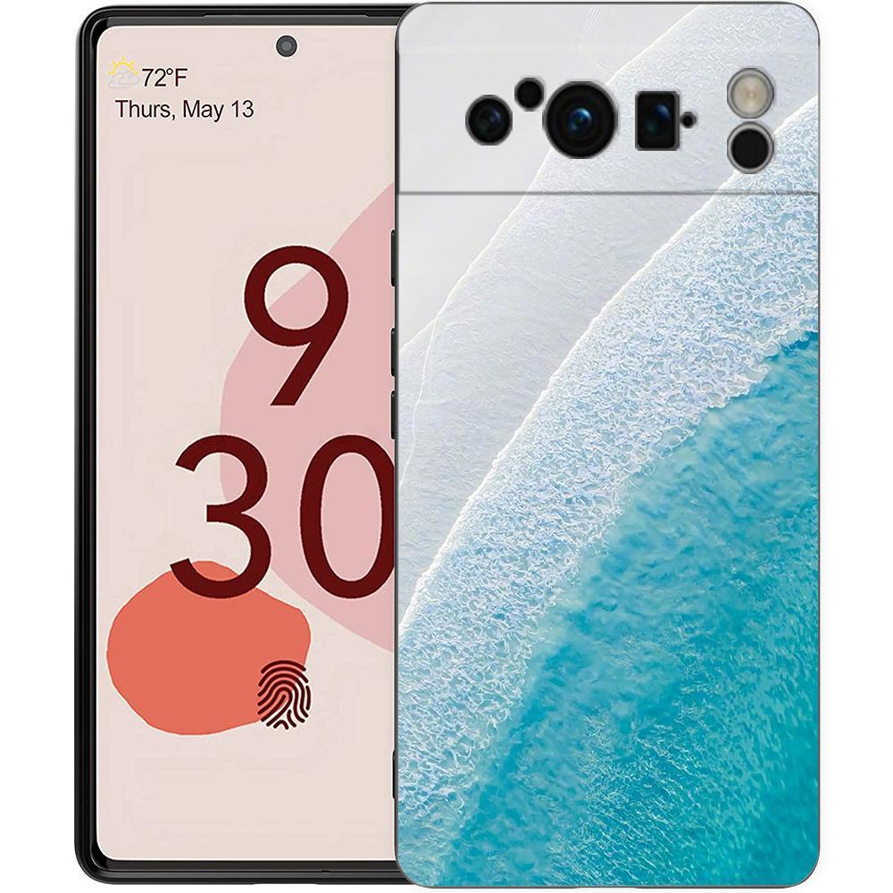 Pretty Blue Sea Fashion Phone Case For Google Pixel 10A 10 9 8 7 6 Pro XL 9A 8A 6A 7A 5G Soft Shockproof TPU Black Cover