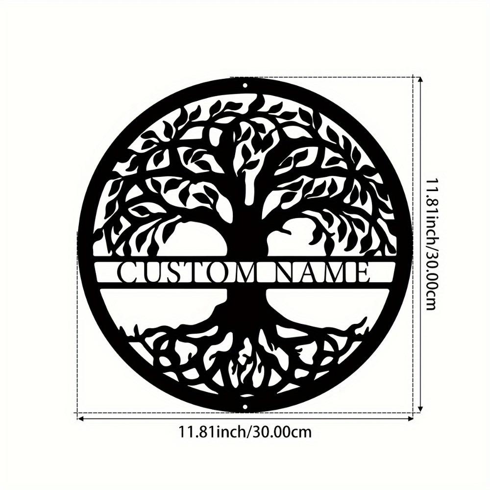 1pc Custom Metal Tree Wall Art, Personalized Rustic Sign for Veranda Courtyard, Bespoke Home Decor & Gift