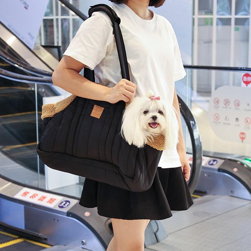 Soft Fleece Pet Carrier Bag Cats Dogs Winter Travel Portable Handheld Pure Color