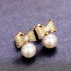1 Pair, Fashionable and Fashionable Earrings, with Exaggerated Imitation Pearl Bow Earrings