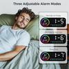 ABKS-Digital Alarm Clock With 7 Color Night Light, 4 Brightness Levels, Large LED Temperature Display, Voice Control, 12/24H