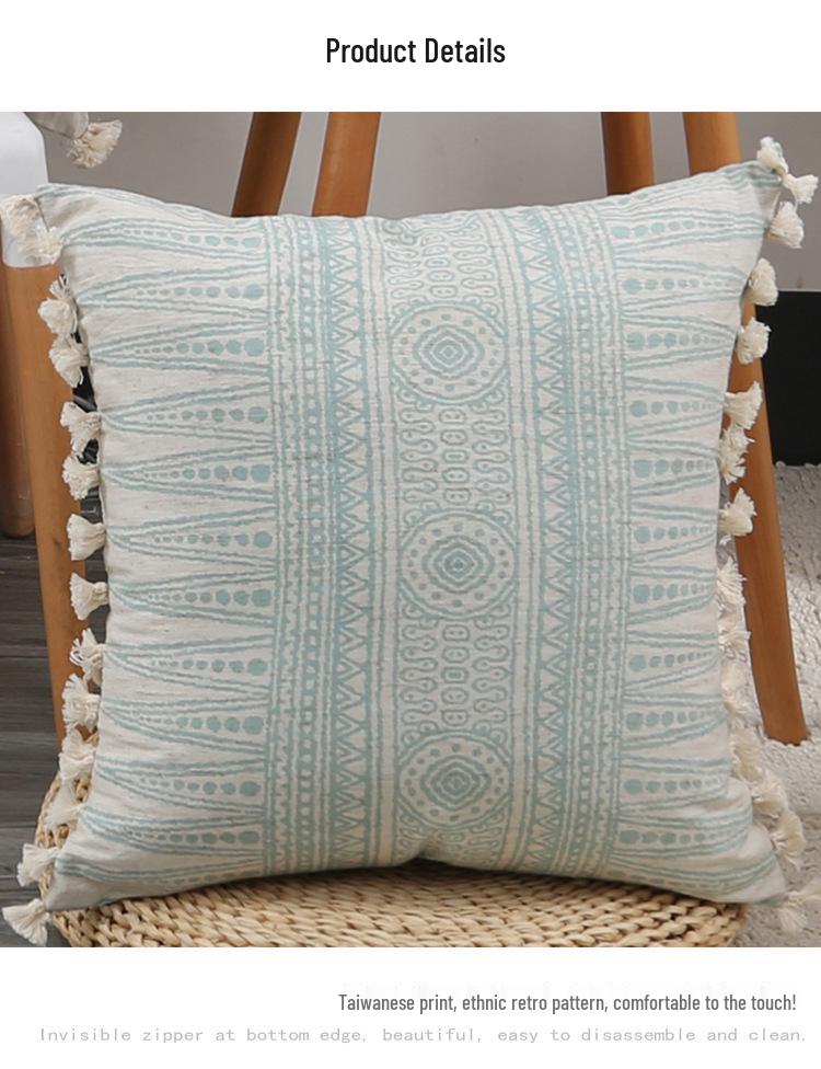 Retro Landhausdruck Baumwoll-Leinen Überwurf Kissenbezug