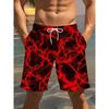 Modische Bequeme Übergröße Kordelzug Locker 3D Shorts Herren Kreativ Bunt Gestreift Sommer Freizeit Urlaub Cool Täglich Vielseitige Shorts