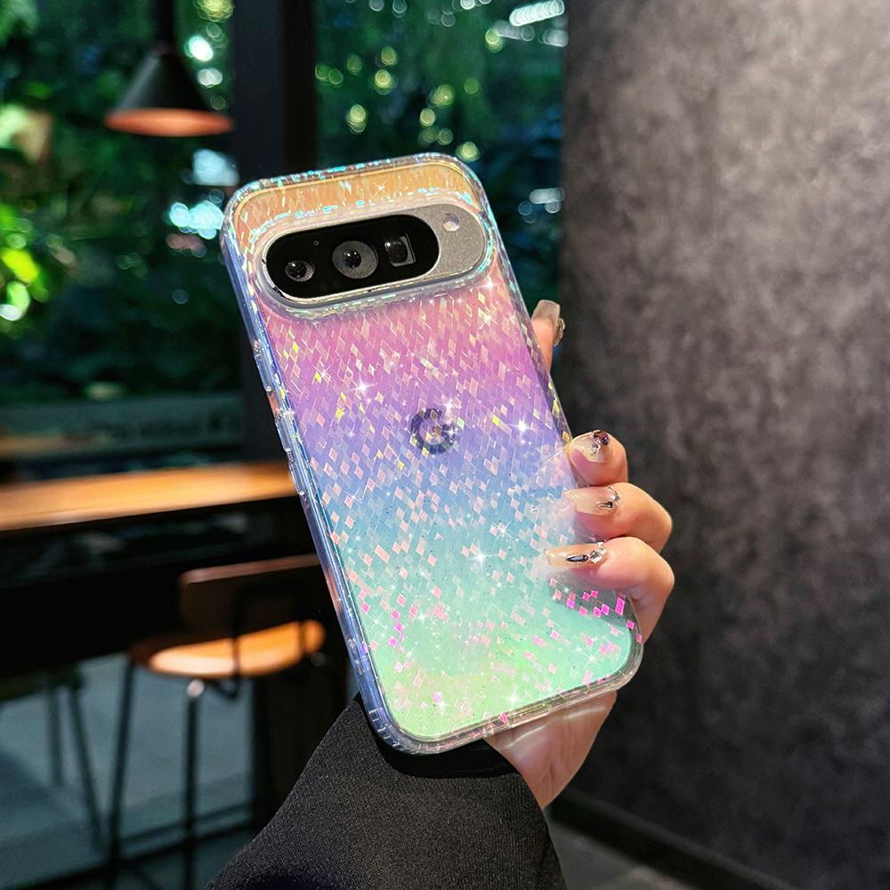 Luxury Laser Glitter Phone Case for Google Pixel 9 10 Pro XL 9A 9pro for Magsafe Magnetic Shockproof Bumper Hard Cover Funda