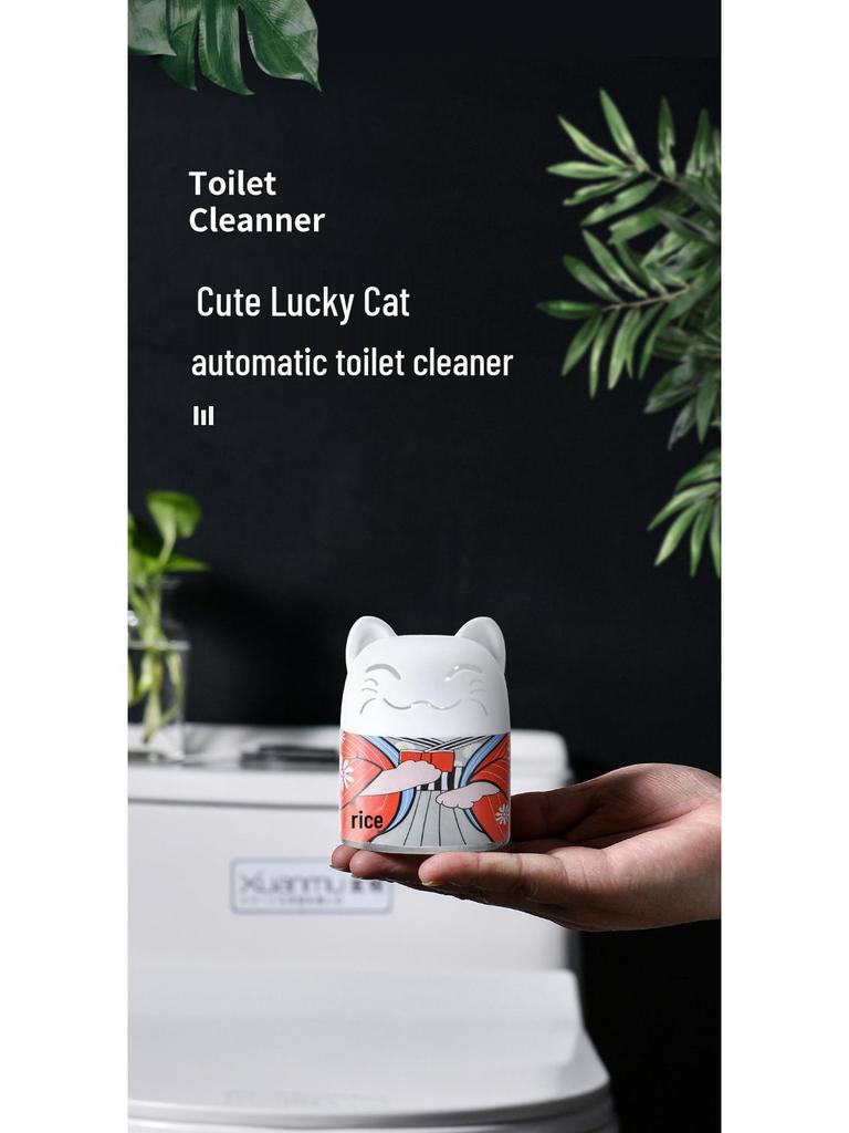 Lucky Cat Blue Bubble Toilet Cleaner & Deodorizer - Bathroom Odor Eliminator and Air Freshener