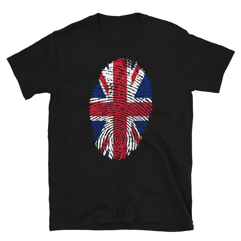 United Kingdom UK Flag Fingerprint T-Shirt XL
