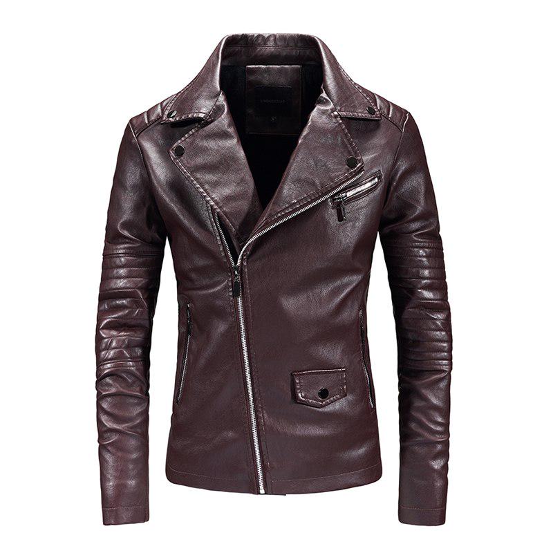 Outono Moda Masculina Pu Casaco Masculino Preto Motocicleta Slim Fit Casaco Jovem Popular Jaqueta Bomber 