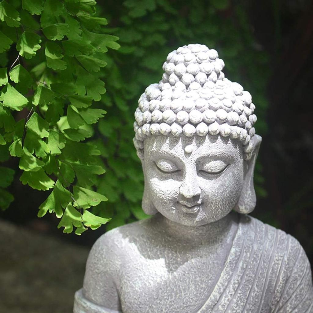 Ornamento da Giardino Buddha Seduto Zen Statua da Esterno Interno Resina Decorazione per la Casa