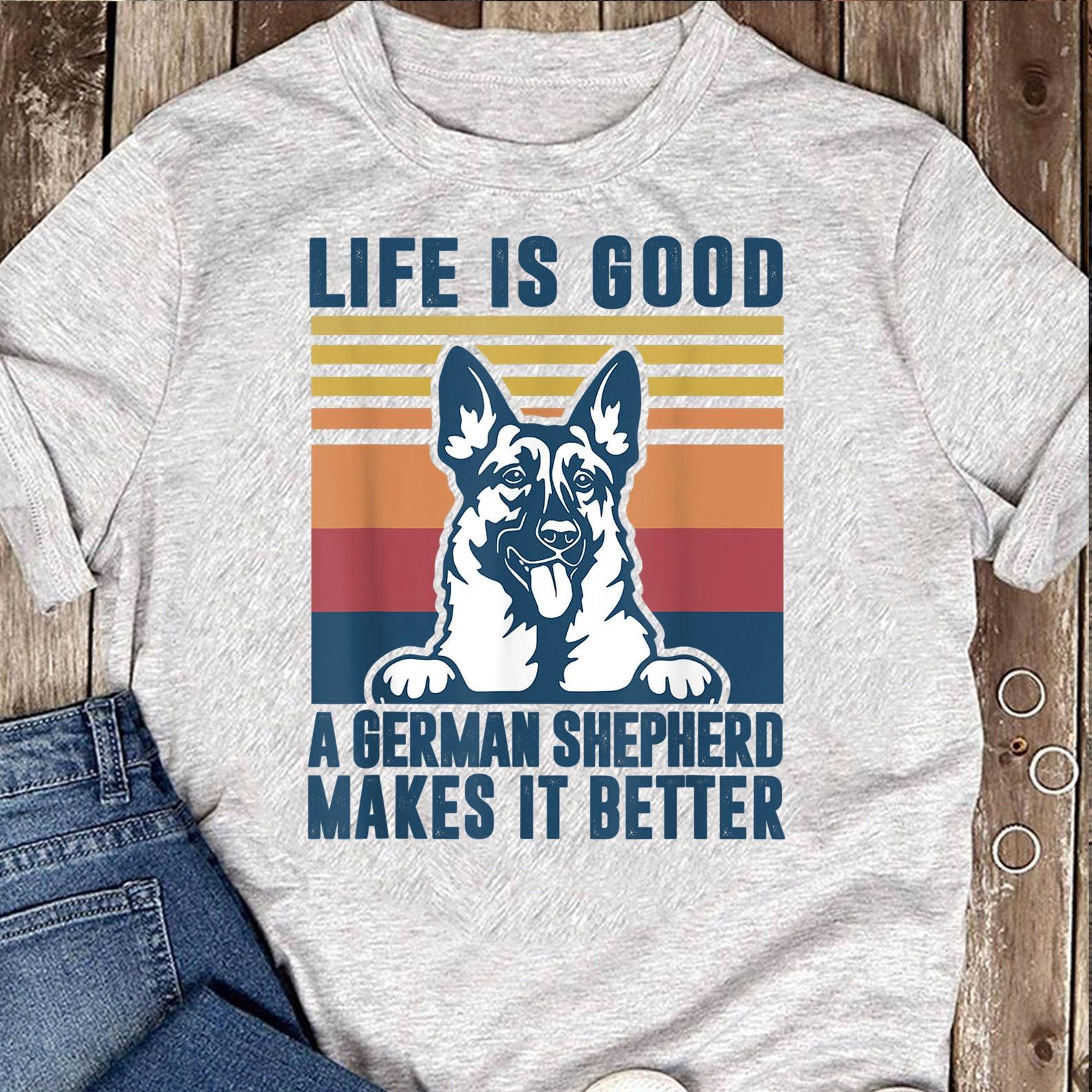 German Shepherd T-Shirt: Dog Lover Gift L
