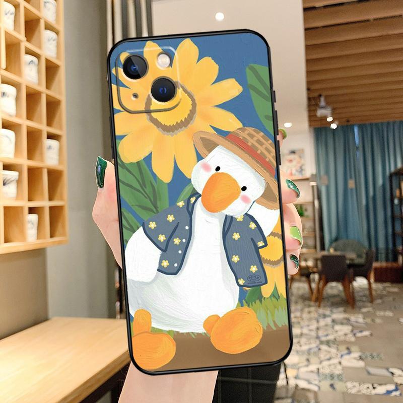 Cartoon Cute Animal Duck Phone Case For iPhone 13 Pro Max 16 15 11 12 14 17 Pro Max mini 15 16 Plus 16e 17 Air Cover