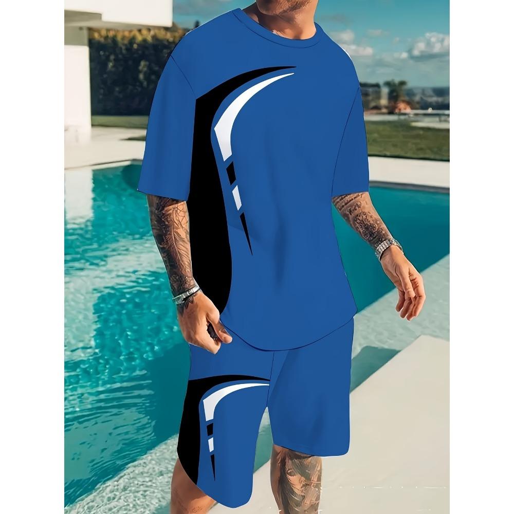 Summer Street Men's Casual Fashion Loose Comfortable Short Sleeve Set