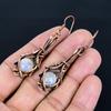 Rainbow Moonstone Earrings Gemstone Jewelry, 999 Copper Wire Wrapped Earrings, Handmade Beautiful Jewelry Earrings