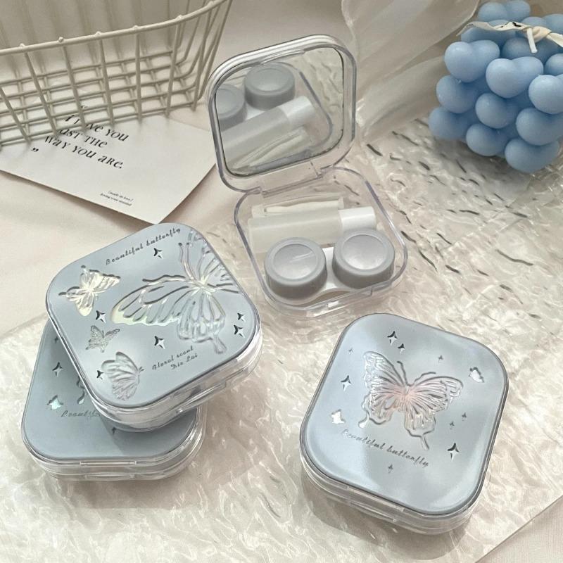 

Square Travel Portable Women Laser Lens Cover Container Holder Storage Soaking Box Fashion Accessories Contact Lens Case