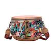 Fashion Hiphop Cartoon Street Style Graffiti PU Leather Messenger Bag Female Travel Women Shoulder Bags Crossbody Bag Ladies Handbag