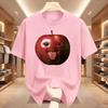 Funny Silly AI Apple Gen Z Meme BrainRot Humor Tongue Out T-shirt for Men T Shirts Crewneck Short Sleeve Tops