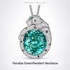 WNFU Women's Pendant Necklace, Paraiba Green, Copper