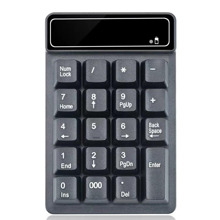 Dual-Mode Wireless Bluetooth Numeric Keypad with 19 Keys & 2.4G USB Receiver for Finance & Accounting