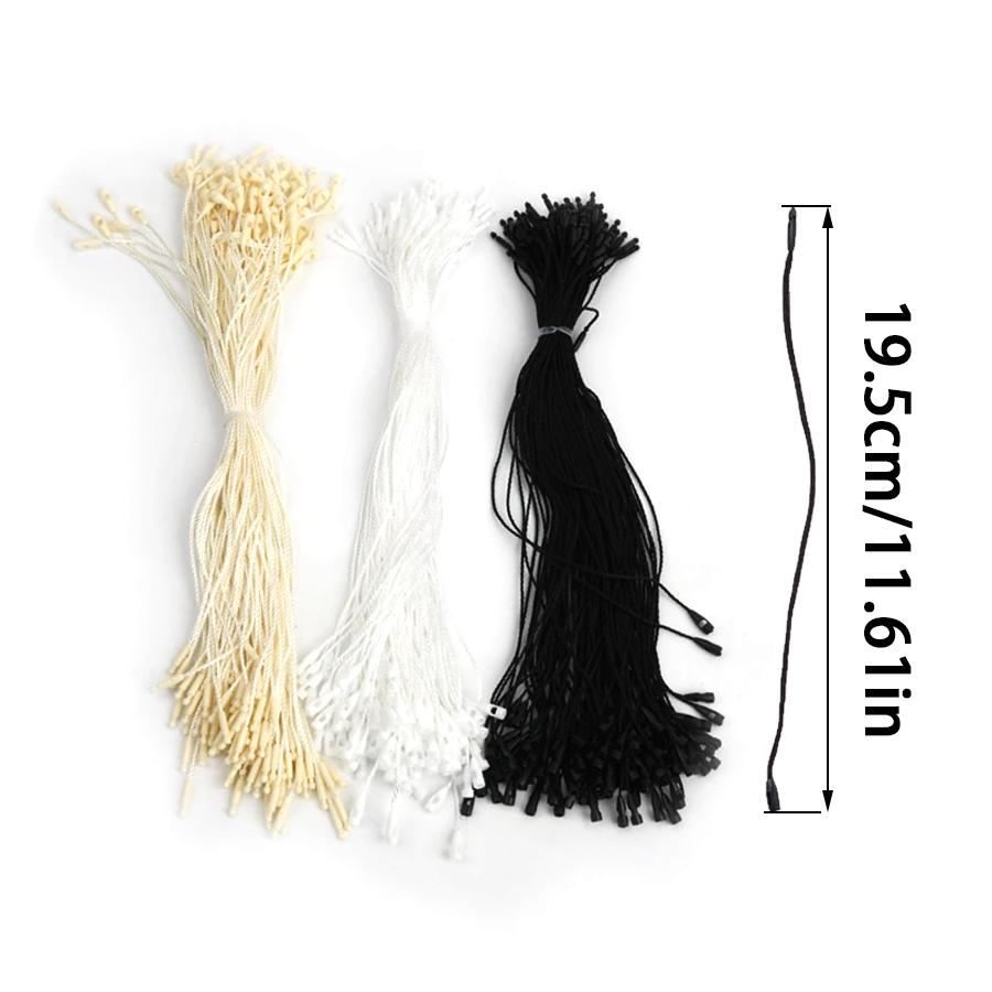 100pcs Hangtag Cord for Clothing Label Luggage Accessories Polyester Tag Ropes Bullet Heads Buckle Rope Gift Packaging Decor XJM