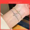 Jewelry Cross Pendant Bracelets With Zirconium For Women Gift Giving