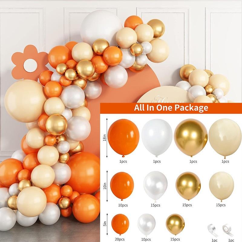 Autumn Balloon Set Orange Balloon Chain Birthday Party Arch Scene Atmosphere Birthday Arrangement