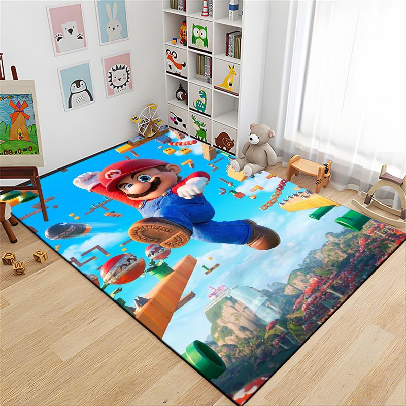 3D Cartoon Super Mario Bros Game HD Rug Area Carpet for Living Room Kids Bedroom Sofa Kitchen Decorate Child Non-slip Floor Mats