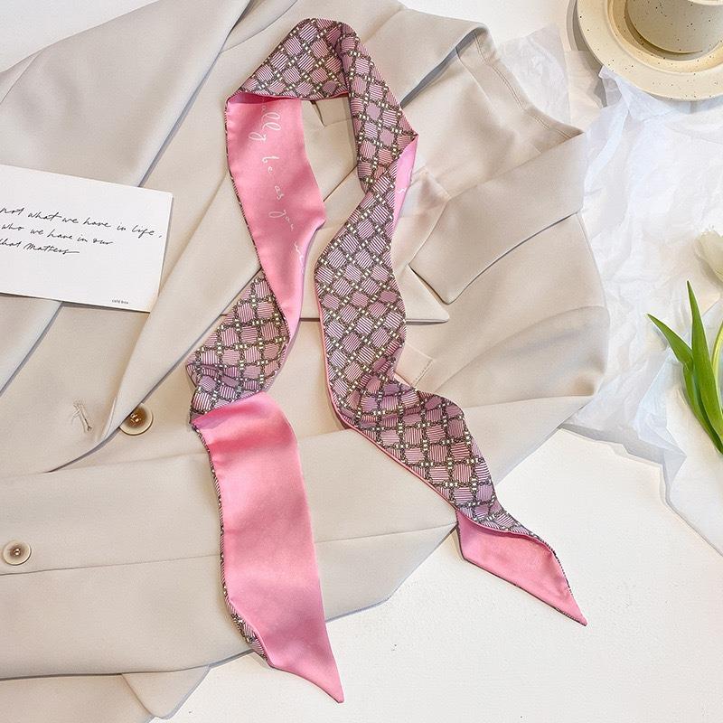 Cashew flower silk scarf, double-sided printed headband, ins decoration, versatile triangle scarf accessories