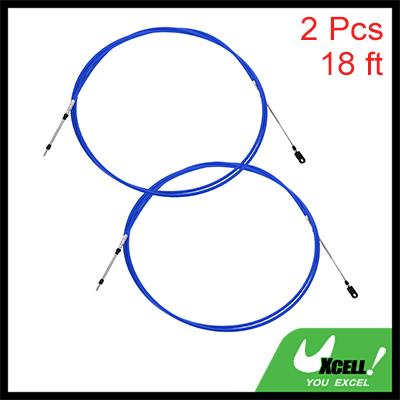 2 Pcs 18 25 ft Boat Throttle Shift Control Cable Marine Outboard Remote Cable for Yamaha Replace Blue Red Black