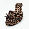 Fashion High Quality Brand Designer Slippers for Women Summer 2025 Sexy Leopard Thin Heels Comfortable Mesh Bowknot High Heel Sandals